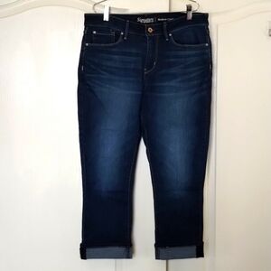 Signature Levi's Modern Capri denim jeans size 10 blue cuffed cropped short